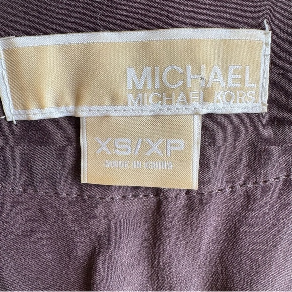 MICHAEL Michael Kors Silk Dress sleeveless Brown Dress Embellished Neckline XS - Picture 5 of 15